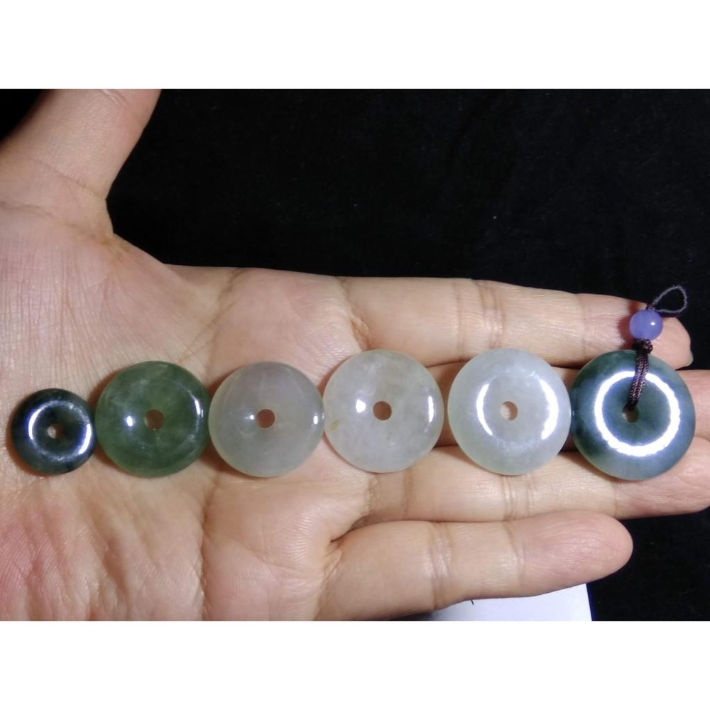 第1組天然緬甸玉A貨翡翠冰種白底青正陽綠平安扣保平安圓滿如意墬子吊墬玉墬掛件珠寶玉石首飾飾品-細節圖9