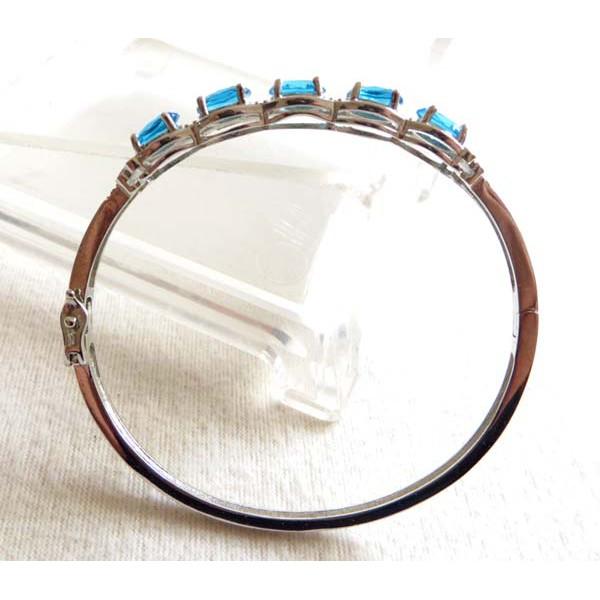 天然天空藍超閃亮超好切工藍色托帕石拓帕石手鍊手串手環鑲嵌Topaz珠寶7*5mm/8.7g首飾彩色寶石首飾飾品-細節圖3