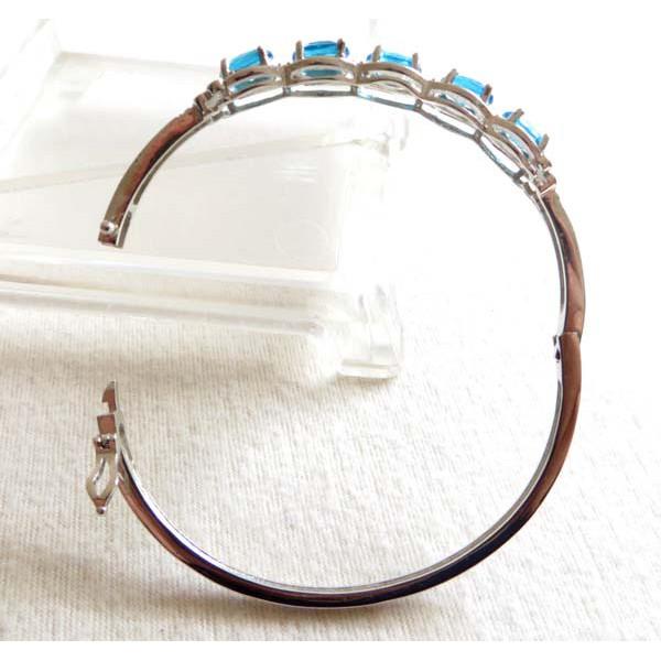 天然天空藍超閃亮超好切工藍色托帕石拓帕石手鍊手串手環鑲嵌Topaz珠寶7*5mm/8.7g首飾彩色寶石首飾飾品-細節圖4