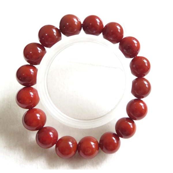 超美天然南紅瑪瑙北票老料戰國紅圓珠單圈帶天眼手鍊手串手珠佛珠手鏈大珠子12mm/41.2g珠寶玉石寶石首飾飾品-細節圖2