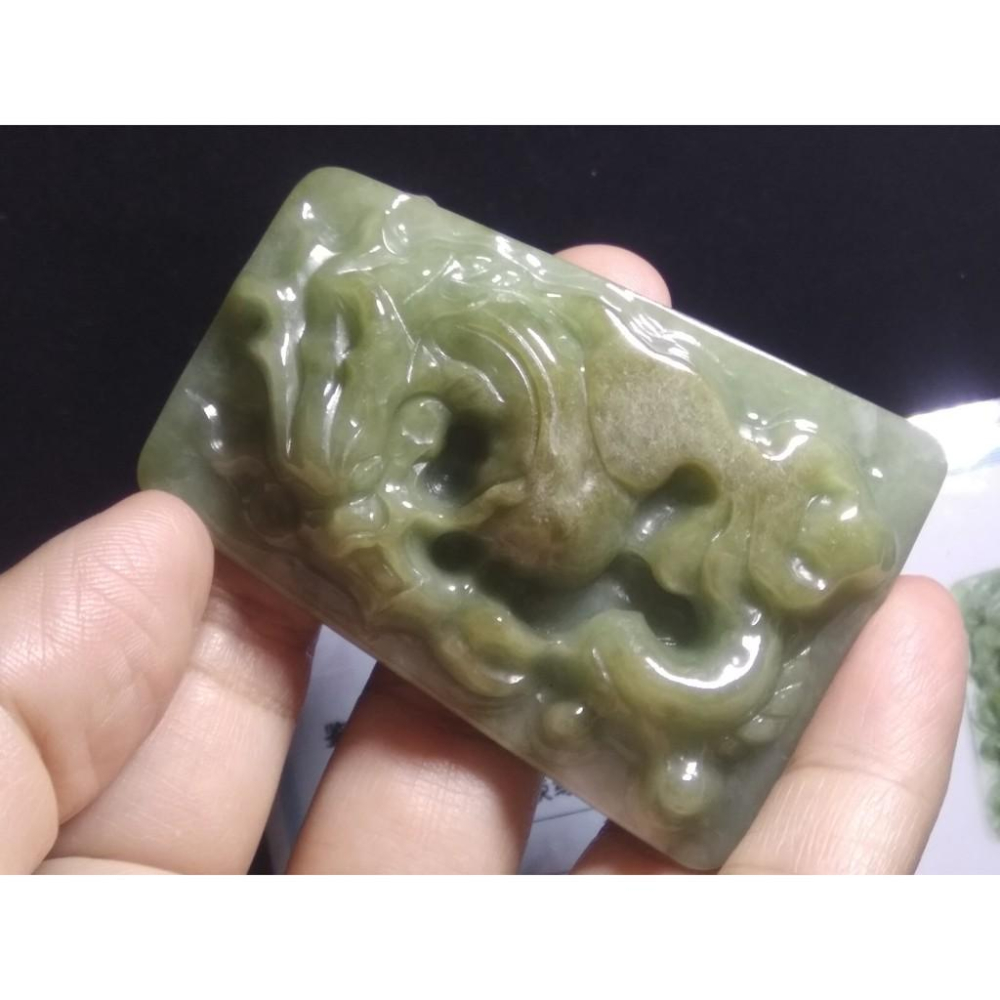 附證書天然緬甸玉翡翠A貨黃翡龍牌玉珮吊墜墜子玉墬掛件項鍊63.1*43.1*8.6mm珠寶寶石首飾飾品-細節圖7
