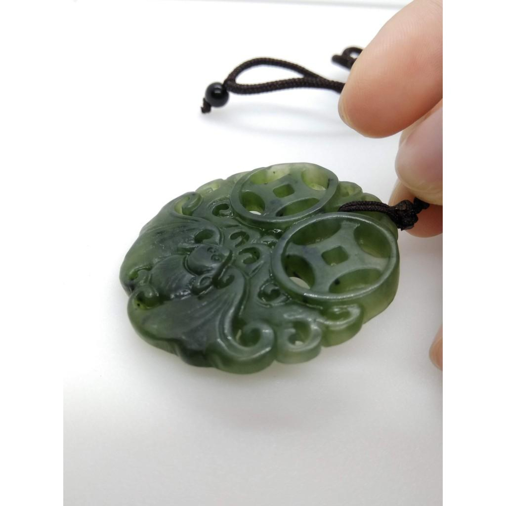 天然緬甸玉和田玉碧玉翡翠精雕立體蝙蝠福在眼前動物吊墜墜子玉墬掛件玉珮項鍊珠寶寶石首飾飾品-細節圖2