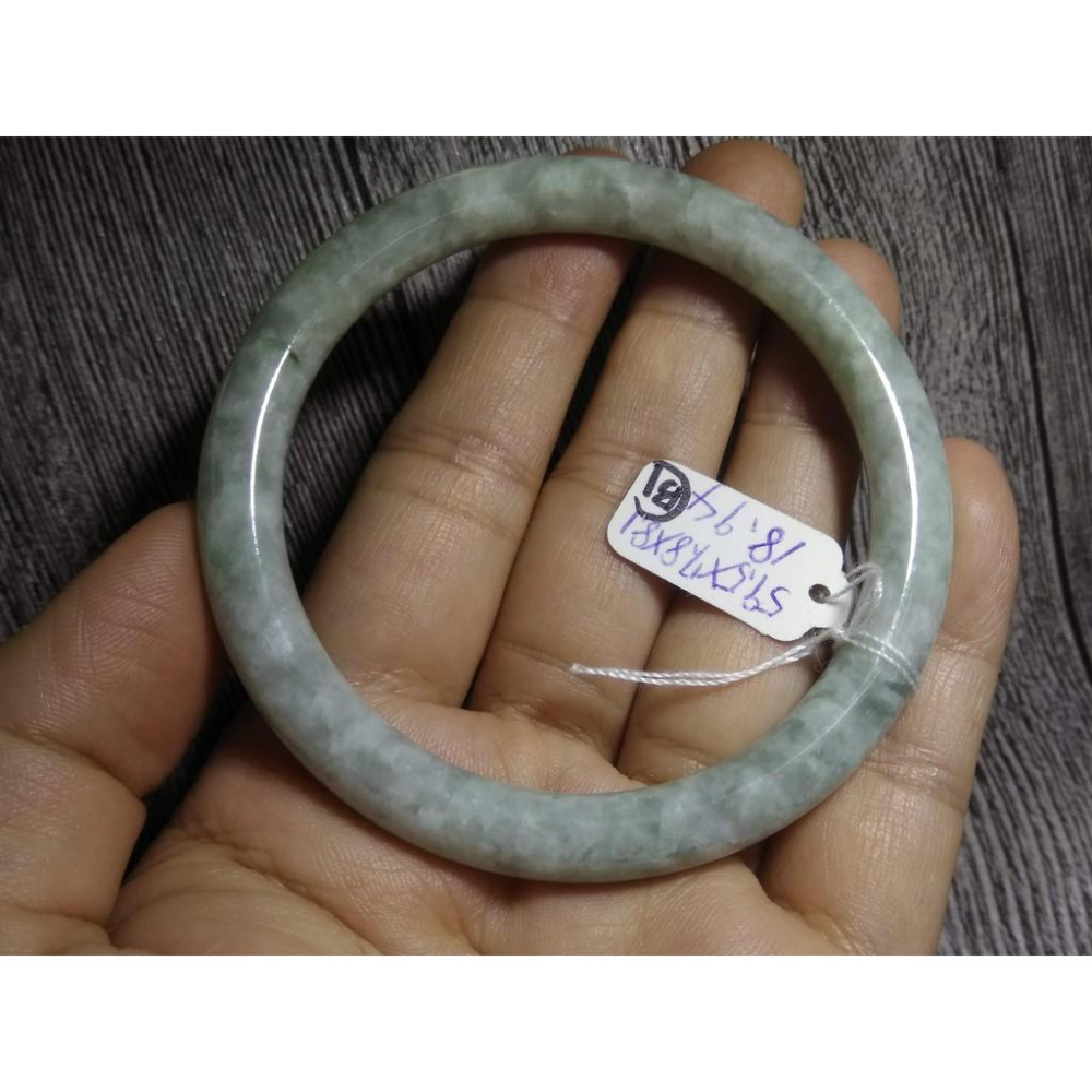 19圍天然緬甸玉硬玉翡翠糯種冰蘋果綠細圓骨鐲手鐲玉鐲鐲子手環圓鐲細膩有種水珠寶玉石首飾飾品B組-細節圖2