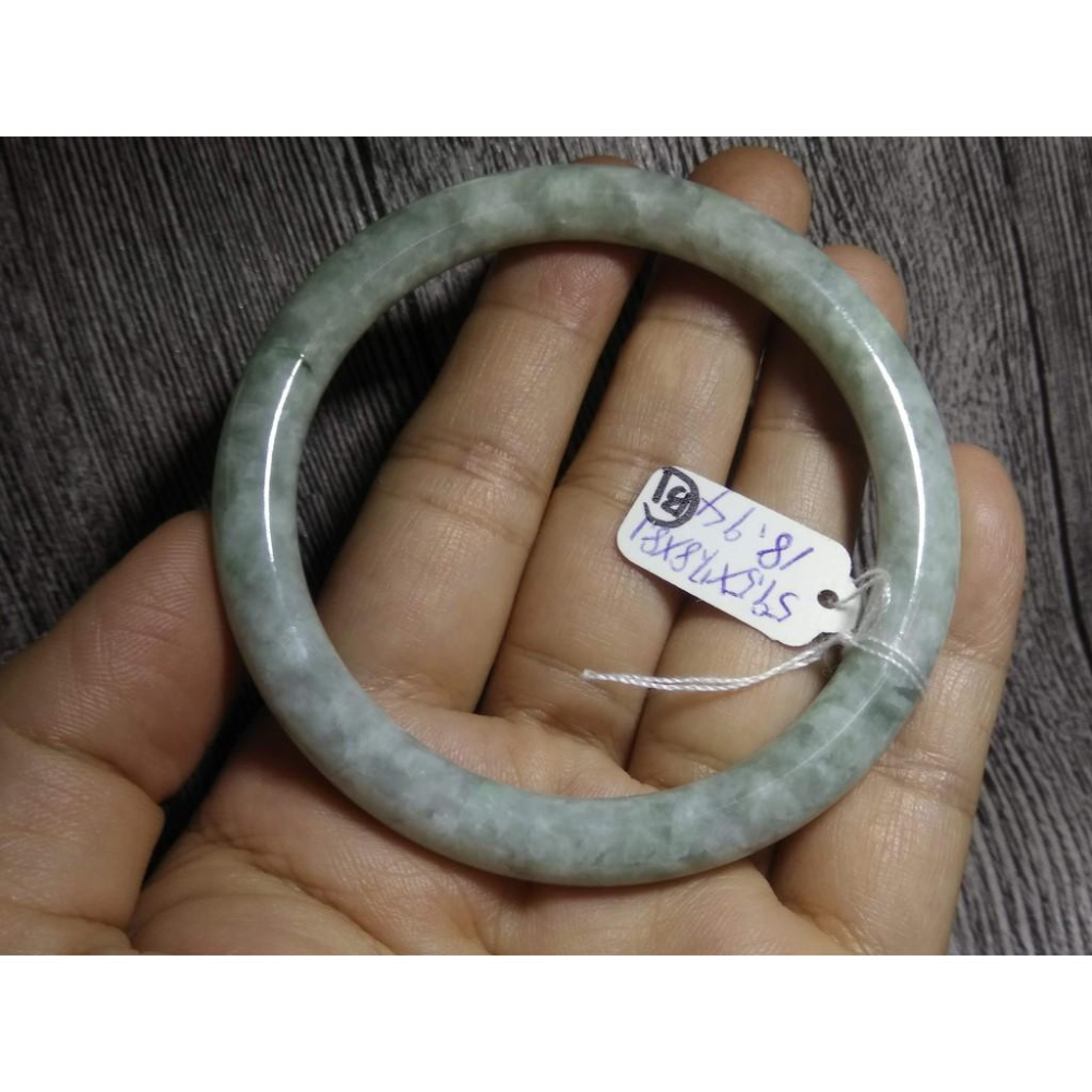 19圍天然緬甸玉硬玉翡翠糯種冰蘋果綠細圓骨鐲手鐲玉鐲鐲子手環圓鐲細膩有種水珠寶玉石首飾飾品B組-細節圖3