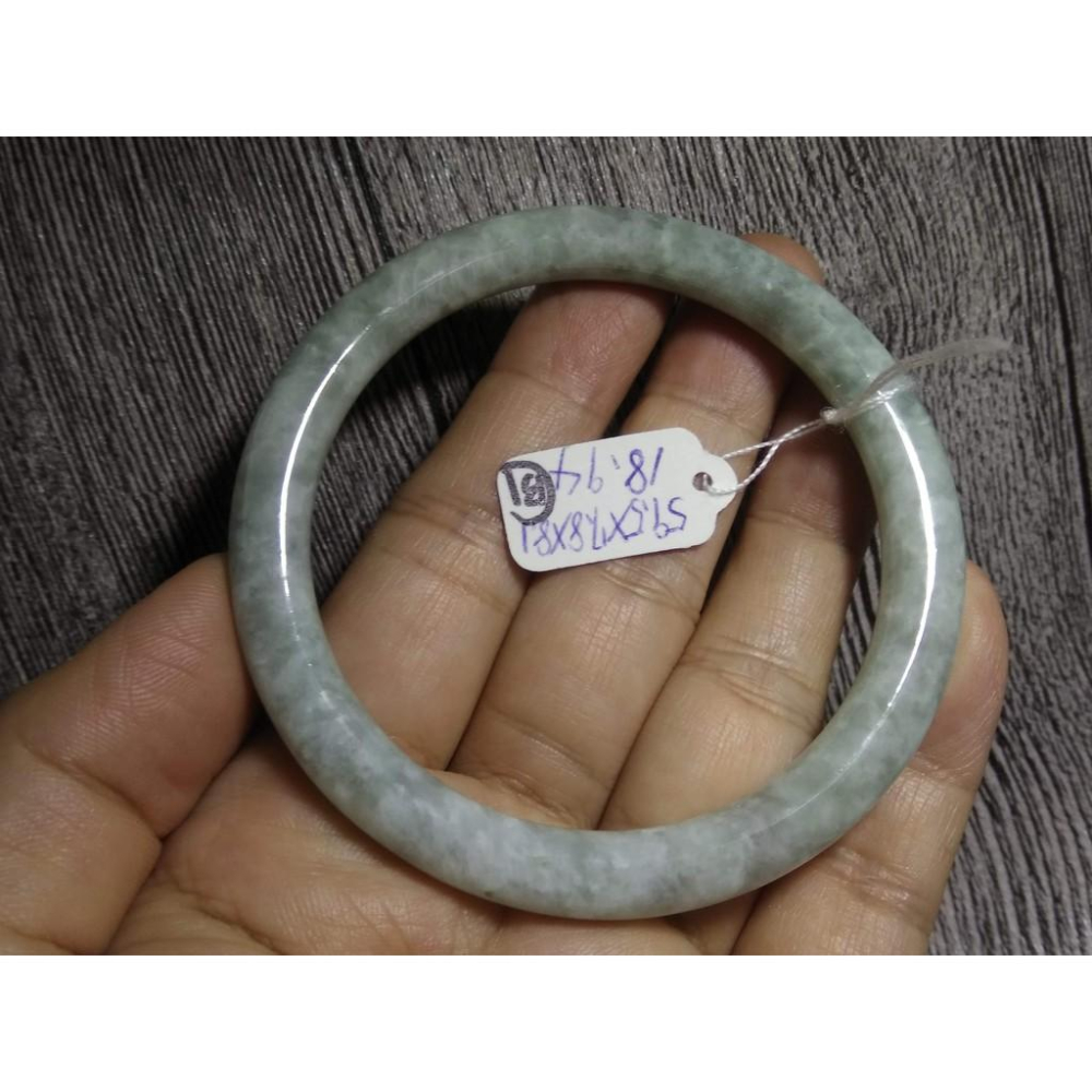 19圍天然緬甸玉硬玉翡翠糯種冰蘋果綠細圓骨鐲手鐲玉鐲鐲子手環圓鐲細膩有種水珠寶玉石首飾飾品B組-細節圖4