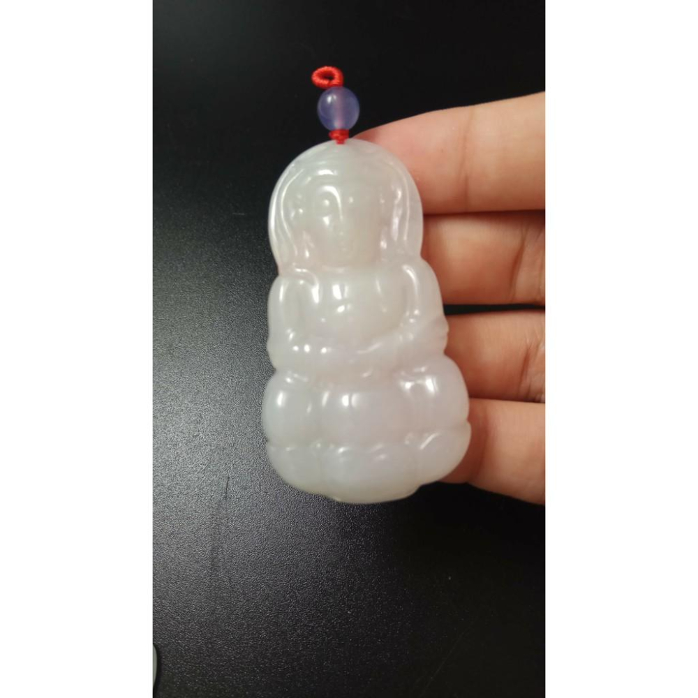 隨機出貨天然觀音玉石緬甸玉硬玉A貨翡翠精雕吊墬玉珮墬子玉墬掛件觀音菩薩如來保佑平安珠寶-細節圖4