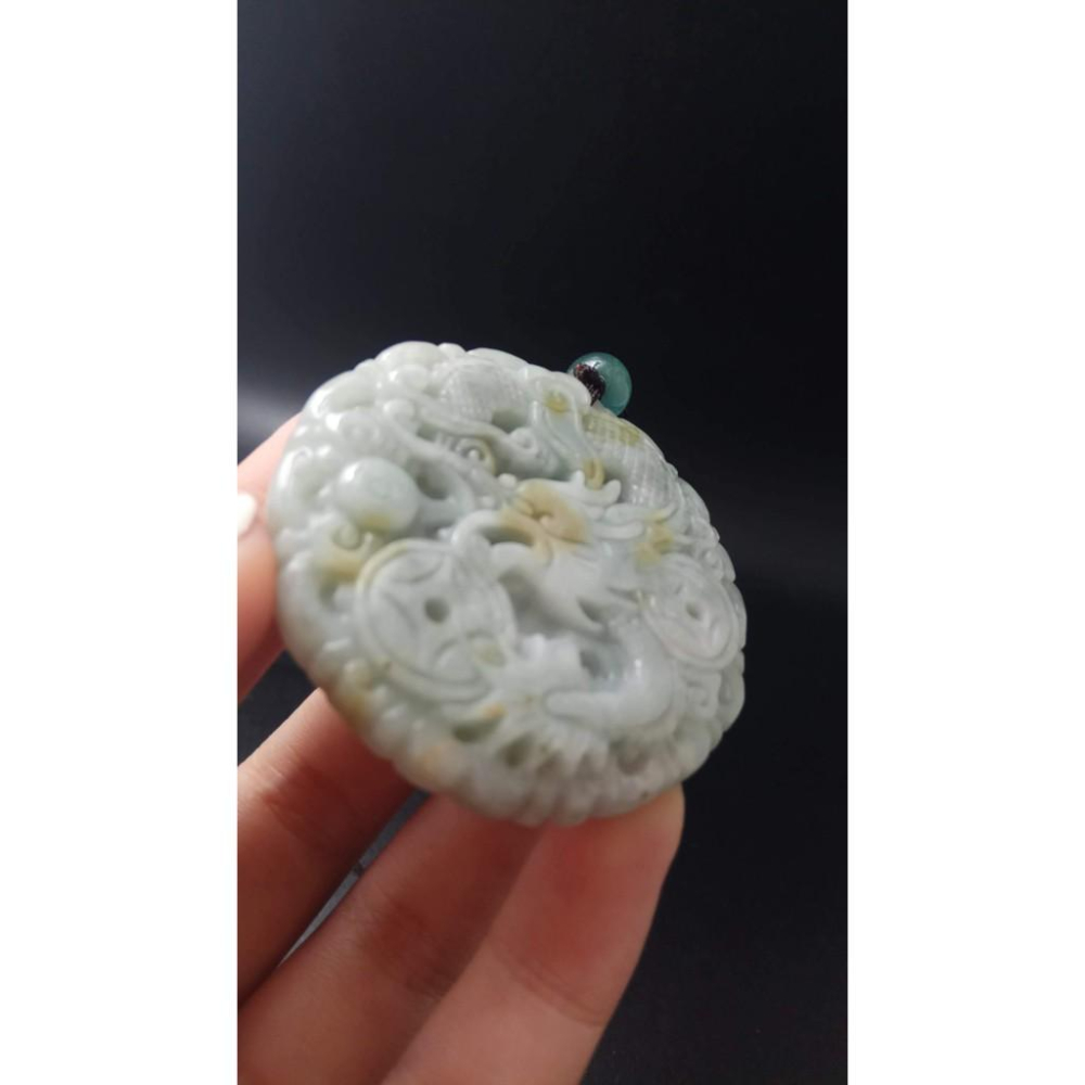 天然龍牌玉石硬玉A貨翡翠精雕50*6.3mm吊墬玉珮墬子玉墬掛件招財平安珠寶寶石首飾飾品-細節圖6