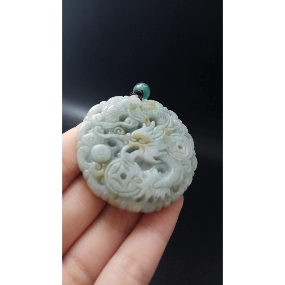 天然龍牌玉石硬玉A貨翡翠精雕50*6.3mm吊墬玉珮墬子玉墬掛件招財平安珠寶寶石首飾飾品-細節圖8
