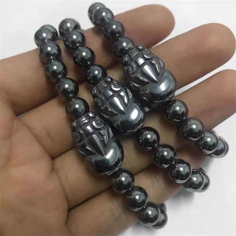 天然日本磁石鈦赫茲太赫茲圓珠單圈貔貅手鍊手串手珠首飾飾品增進健康消除疲勞-細節圖4