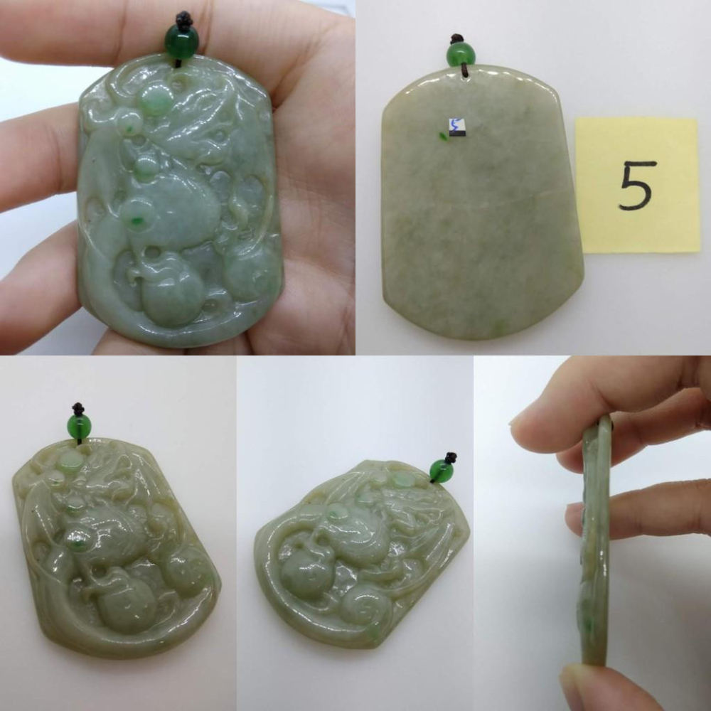 天然緬甸玉藍水飄花翡翠龍牌招財吊墜墜子玉墬掛件玉珮項鍊珠寶寶石首飾飾品任選-A組-細節圖7