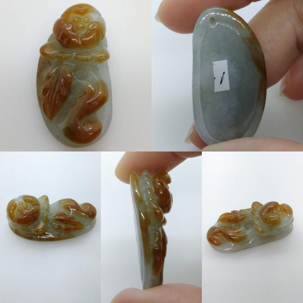 天然正品緬甸玉紅翡翠A貨玉石喜鵲花開富貴玉珮擺件擺飾裝飾珠寶首飾寶石飾品任選-D組-細節圖3
