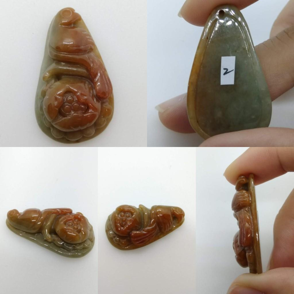 天然正品緬甸玉紅翡翠A貨玉石喜鵲花開富貴玉珮擺件擺飾裝飾珠寶首飾寶石飾品任選-D組-細節圖4