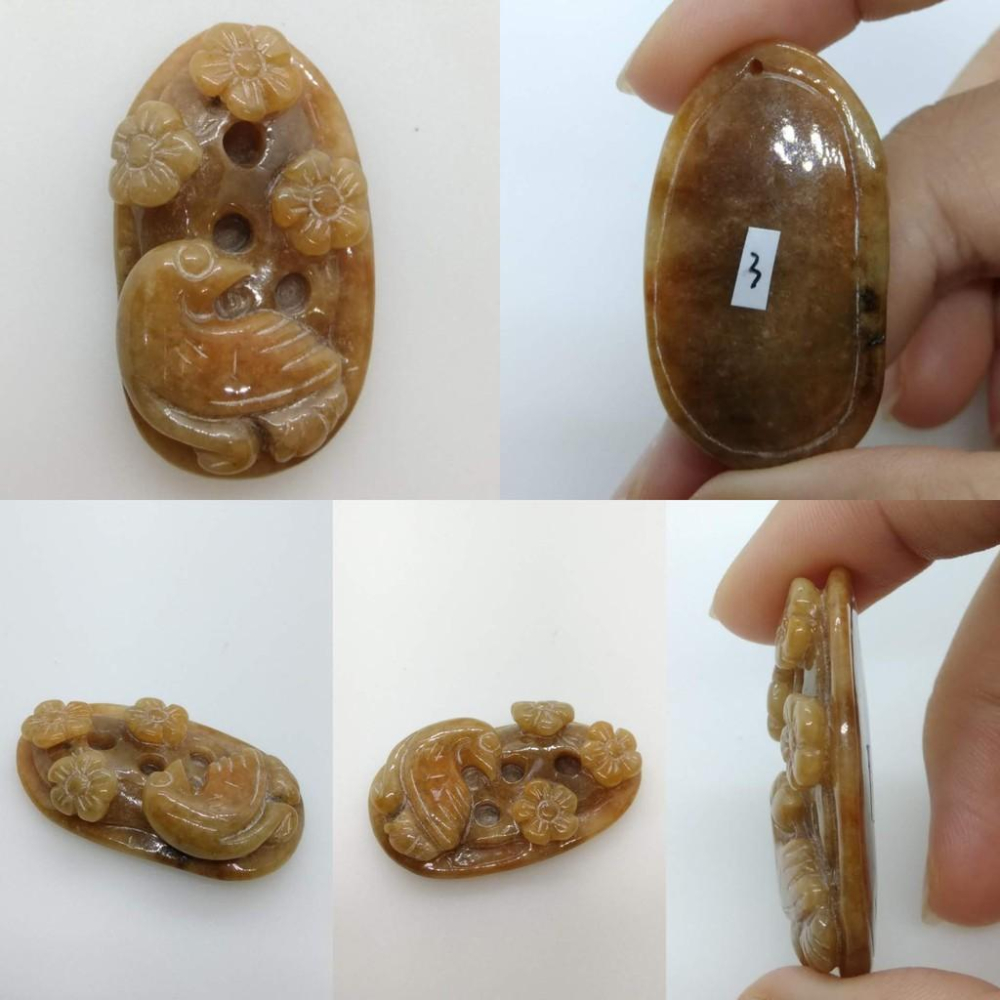 天然正品緬甸玉紅翡翠A貨玉石喜鵲花開富貴玉珮擺件擺飾裝飾珠寶首飾寶石飾品任選-D組-細節圖5