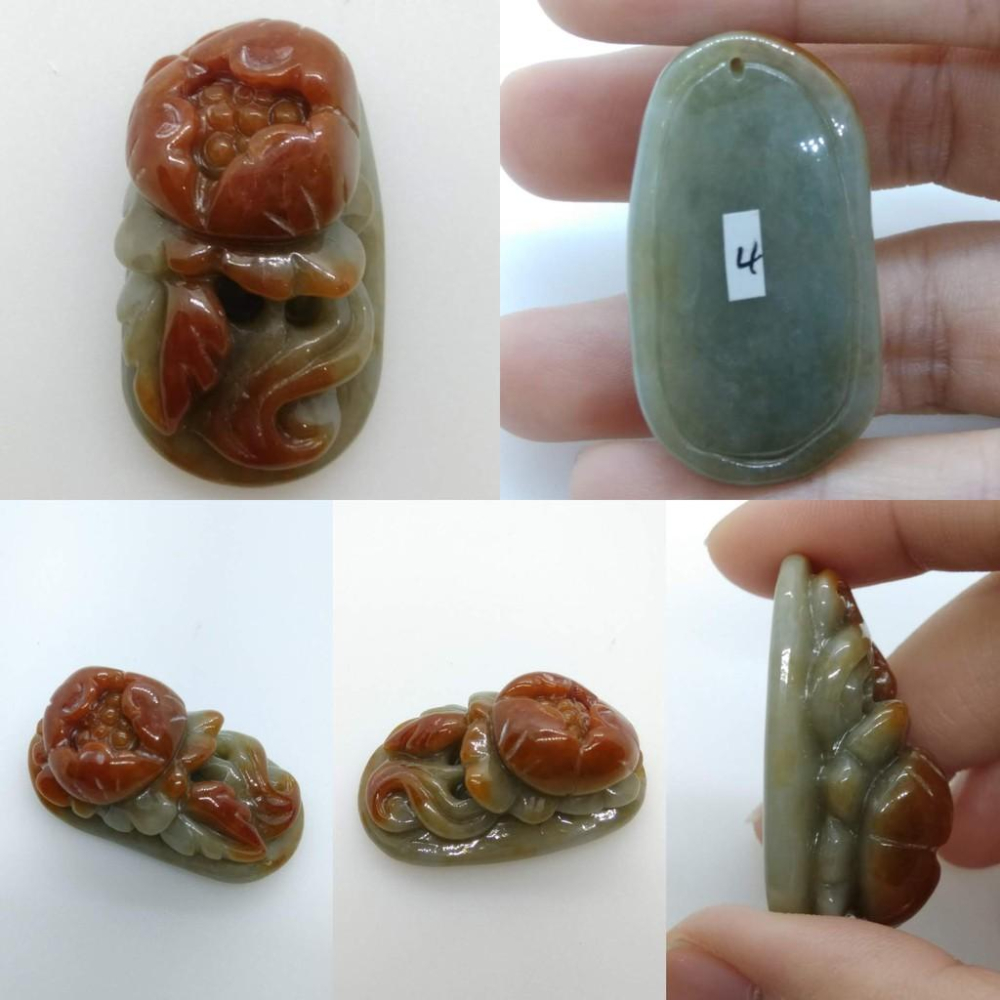 天然正品緬甸玉紅翡翠A貨玉石喜鵲花開富貴玉珮擺件擺飾裝飾珠寶首飾寶石飾品任選-D組-細節圖6