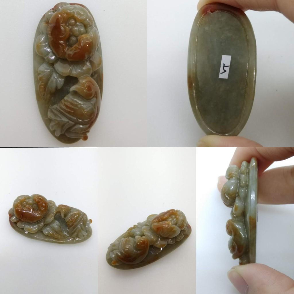天然正品緬甸玉紅翡翠A貨玉石喜鵲花開富貴玉珮擺件擺飾裝飾珠寶首飾寶石飾品任選-D組-細節圖7