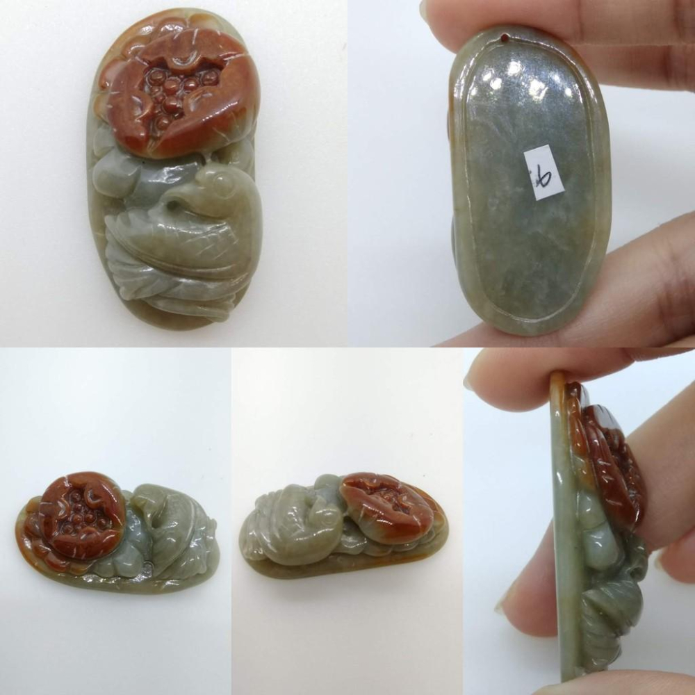 天然正品緬甸玉紅翡翠A貨玉石喜鵲花開富貴玉珮擺件擺飾裝飾珠寶首飾寶石飾品任選-D組-細節圖8