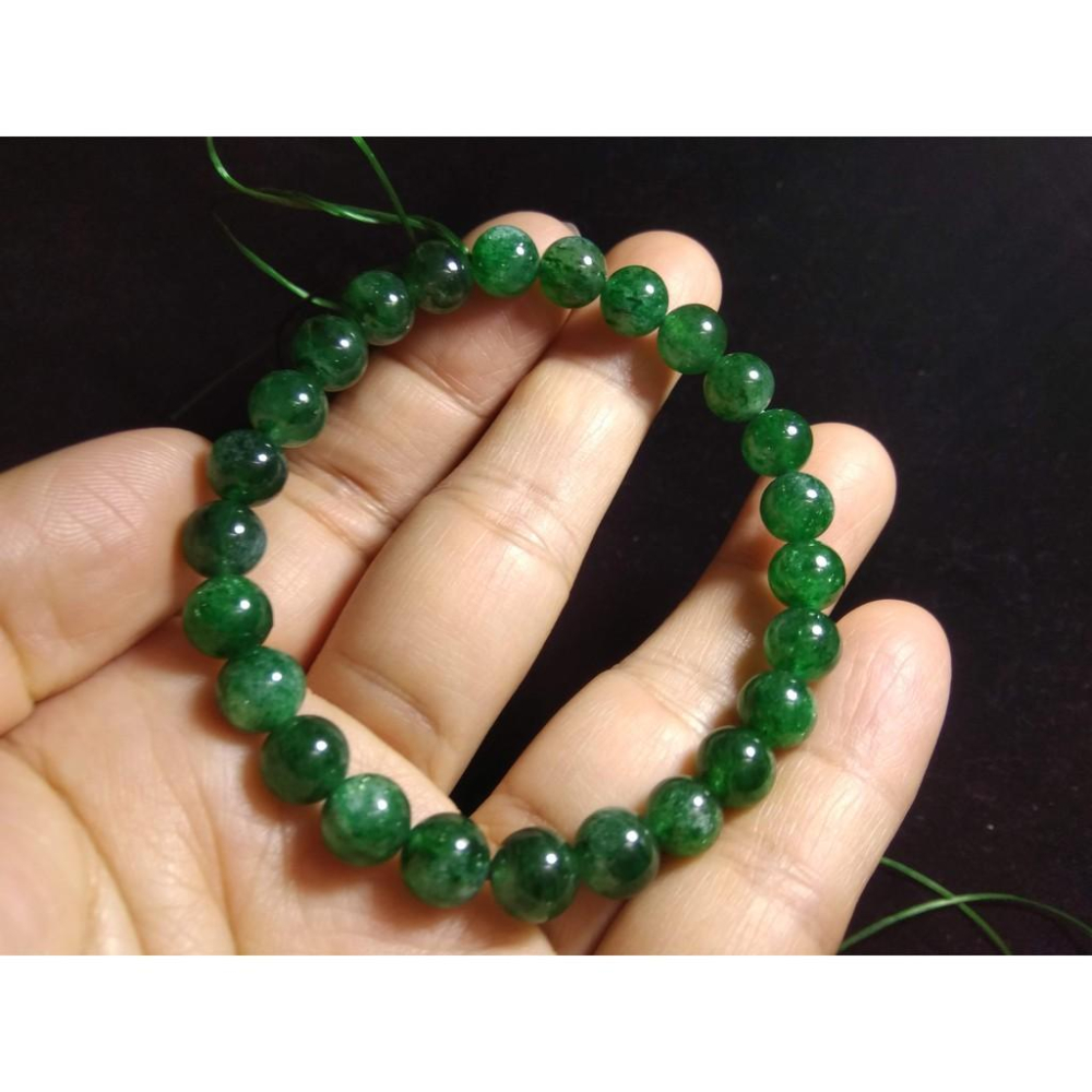 天然超美的綠草莓水晶單圈圓珠手鍊手鏈手串手珠手環7.5-8mm招人緣招桃花正緣姻緣珠寶玉石寶石首飾飾品採隨機出貨其一-細節圖6