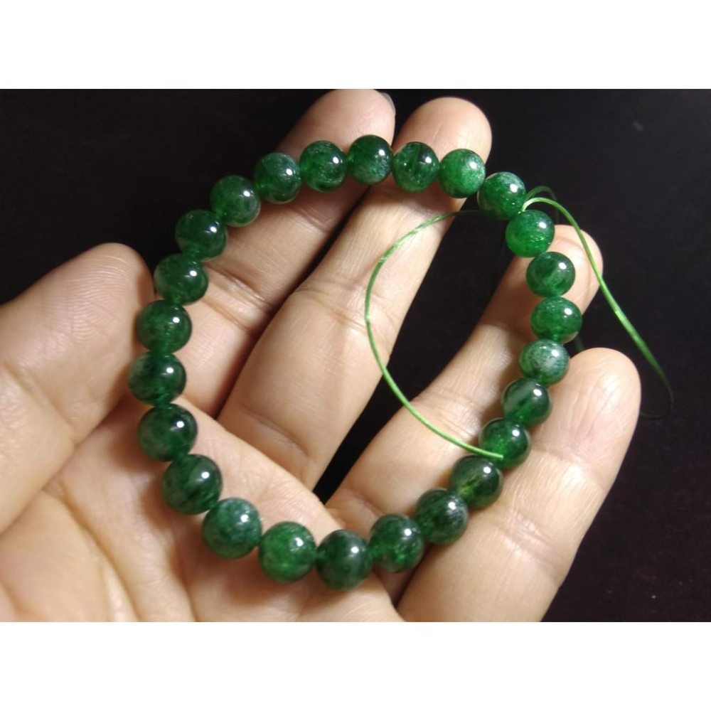 天然超美的綠草莓水晶單圈圓珠手鍊手鏈手串手珠手環7.5-8mm招人緣招桃花正緣姻緣珠寶玉石寶石首飾飾品採隨機出貨其一-細節圖7