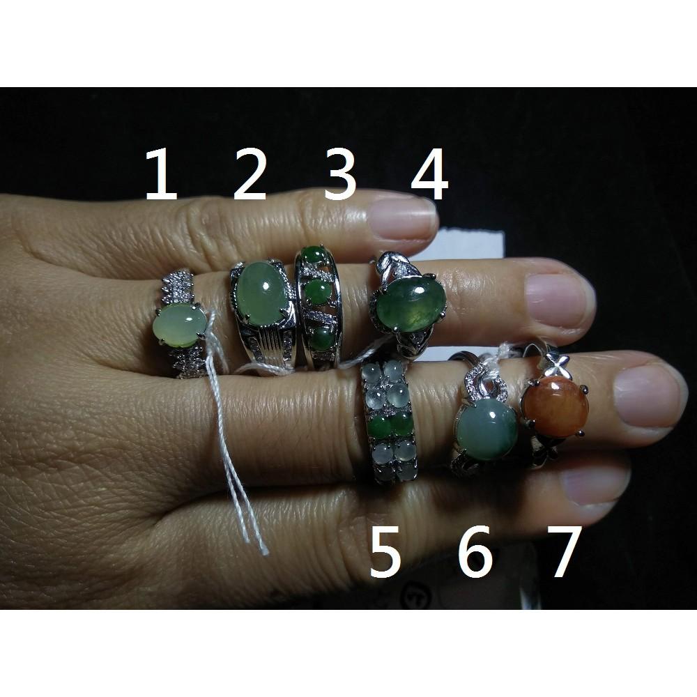 天然玉石緬甸玉翡翠a貨冰種紅翡黃翡老坑螢光蘋果綠冰晴水藍水種三彩戒指925銀活圍珠寶玉石首飾飾品任選其一e組-細節圖3