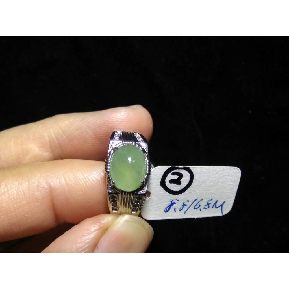 天然玉石緬甸玉翡翠a貨冰種紅翡黃翡老坑螢光蘋果綠冰晴水藍水種三彩戒指925銀活圍珠寶玉石首飾飾品任選其一e組-細節圖7