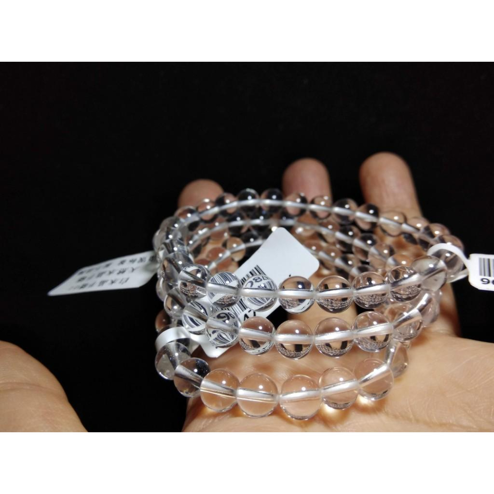 天然全淨體白水晶單圈圓珠手鍊手串手鏈手珠7mm招財珠寶首飾飾品寶石特惠出清隨機出貨-細節圖7