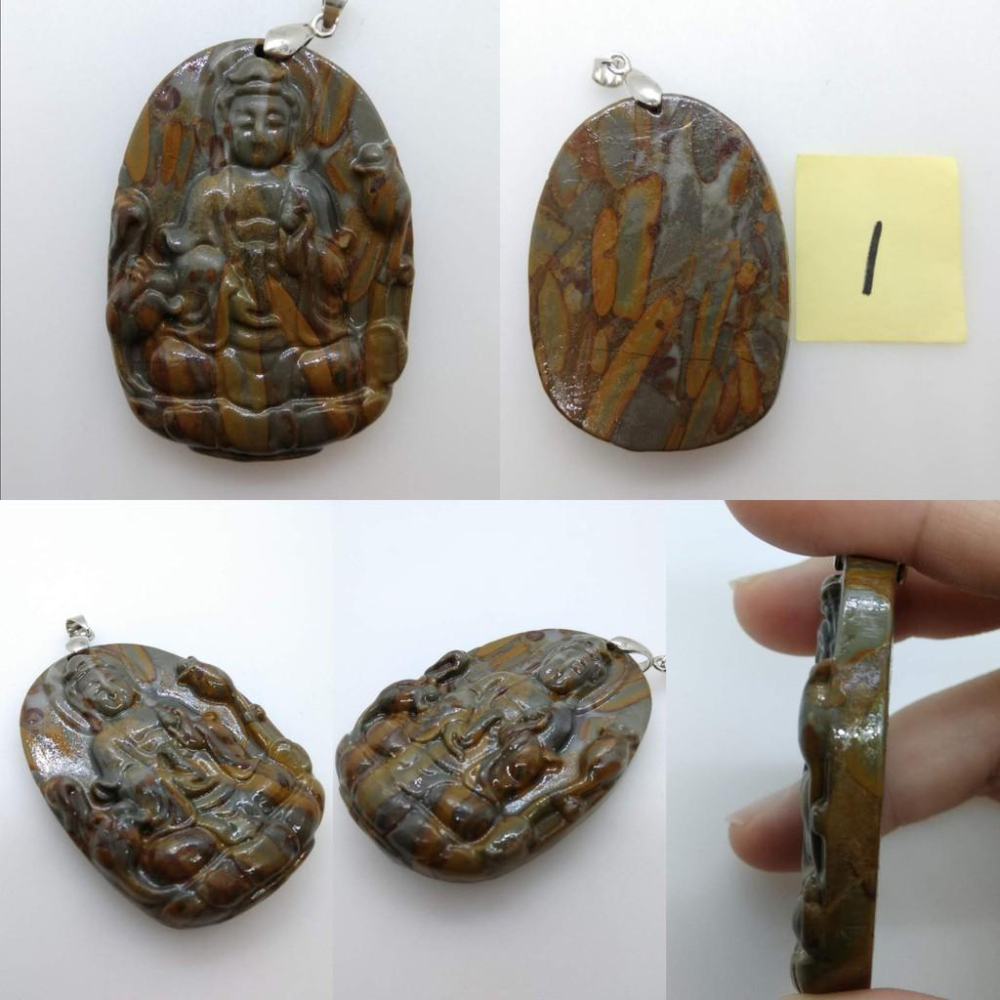 女媧石漢白玉玻璃內雕佛像墜子吊墜墜子玉墬掛件玉珮項鍊珠寶寶石首飾飾品任選-細節圖3
