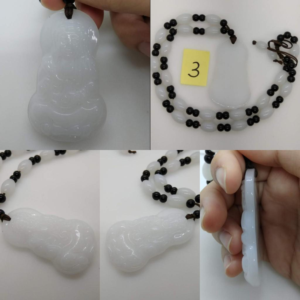 女媧石漢白玉玻璃內雕佛像墜子吊墜墜子玉墬掛件玉珮項鍊珠寶寶石首飾飾品任選-細節圖5