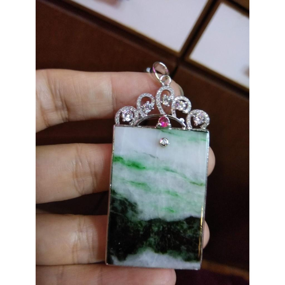 硬玉吊坠 莲花加拿大玉吊坠 1301