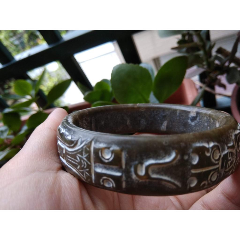 21圍天然老件骨董收藏和闐玉和田玉青玉雕刻手工精雕手鐲玉鐲手環女款鐲子稀有珍貴珠寶玉石水晶首飾飾品-細節圖3