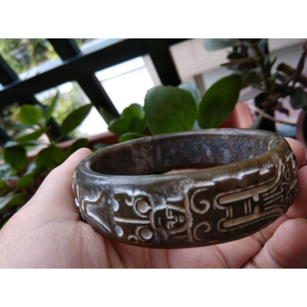 21圍天然老件骨董收藏和闐玉和田玉青玉雕刻手工精雕手鐲玉鐲手環女款鐲子稀有珍貴珠寶玉石水晶首飾飾品-細節圖4