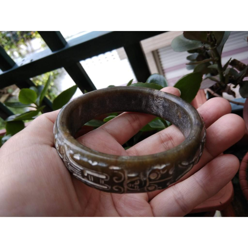 21圍天然老件骨董收藏和闐玉和田玉青玉雕刻手工精雕手鐲玉鐲手環女款鐲子稀有珍貴珠寶玉石水晶首飾飾品-細節圖6