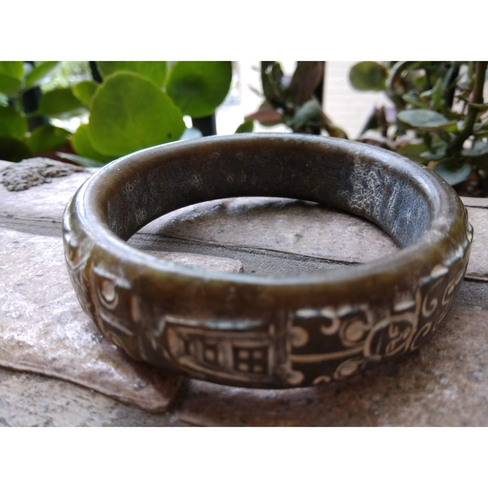 21圍天然老件骨董收藏和闐玉和田玉青玉雕刻手工精雕手鐲玉鐲手環女款鐲子稀有珍貴珠寶玉石水晶首飾飾品-細節圖8