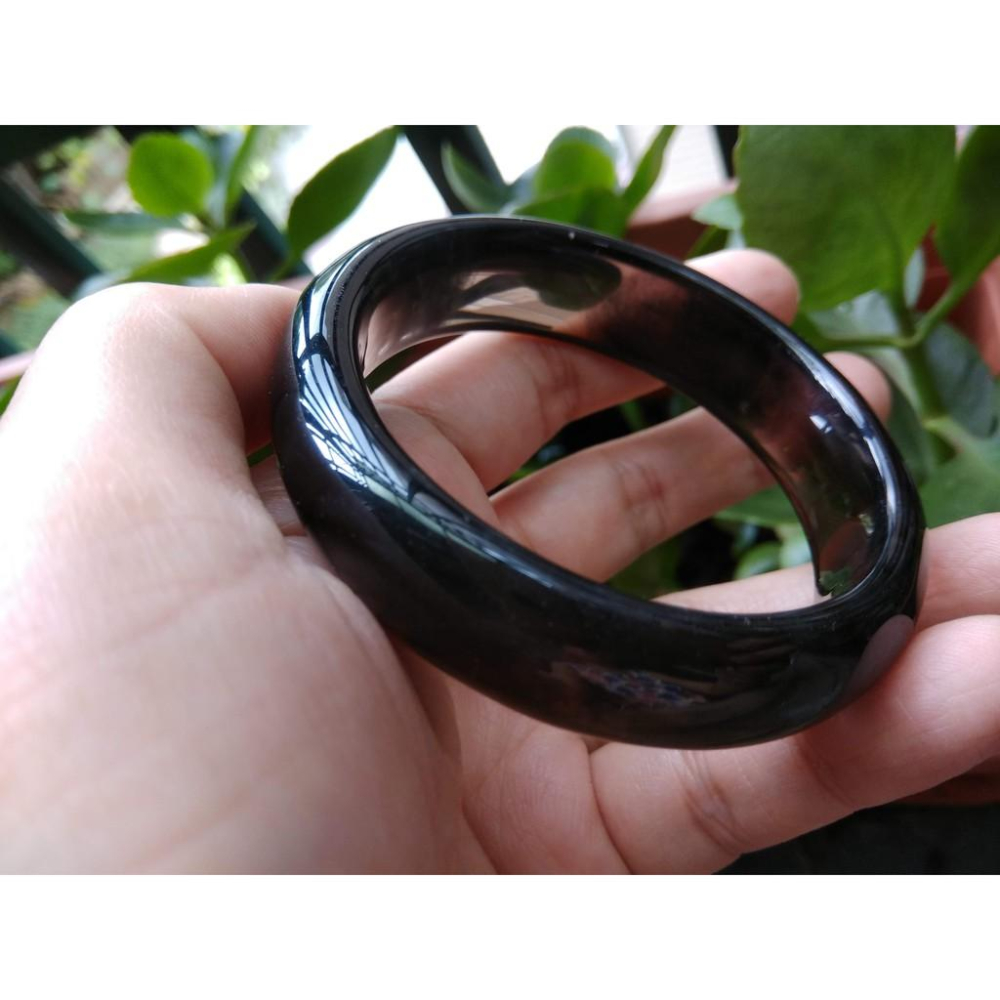 17.73圍玻璃種冰種超透黑琉璃手鐲玉鐲手環女款鐲子珠寶玉石水晶首飾飾品-細節圖8