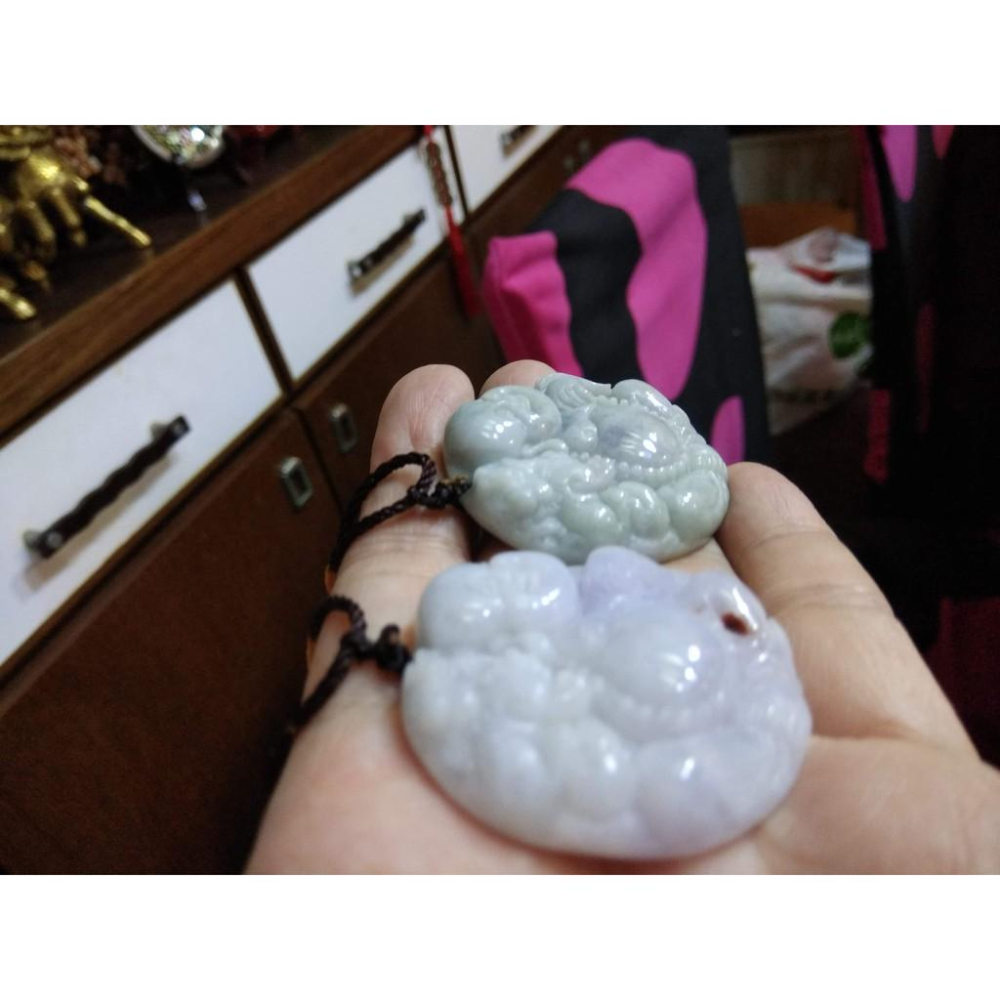 天然緬甸玉硬玉正品A貨翡翠冰糯種紫羅蘭滿綠彌勒佛笑佛招財財神墬子吊墬玉墬掛件項鍊兩款任選-細節圖7