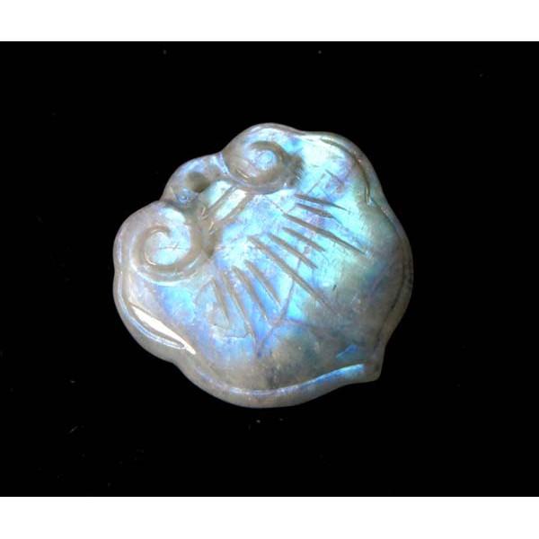 藍光彩虹光極美藍月光石雕刻吊墜項墬墬子項鍊掛件玉珮珠寶玉石寶石首飾飾品22*22.6*6.6mm-細節圖4