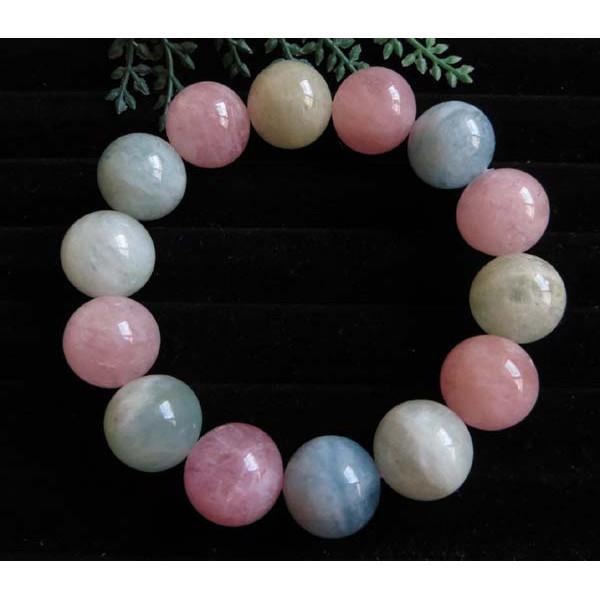 冰透療癒系寶石摩根石手鍊手鏈手串手珠手環佛珠糖果色彩色水晶16.5mm/89.7g珠寶玉石寶石首飾飾品專櫃精品-細節圖2