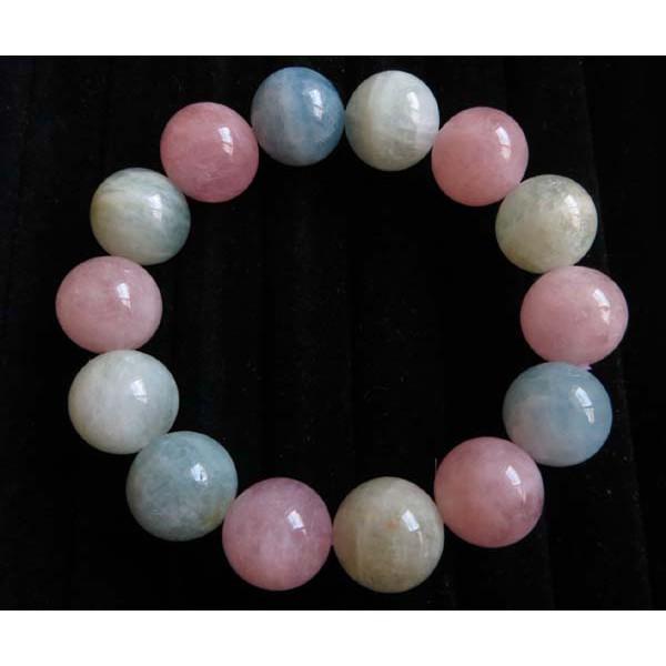 冰透療癒系寶石摩根石手鍊手鏈手串手珠手環佛珠糖果色彩色水晶16.5mm/89.7g珠寶玉石寶石首飾飾品專櫃精品-細節圖4