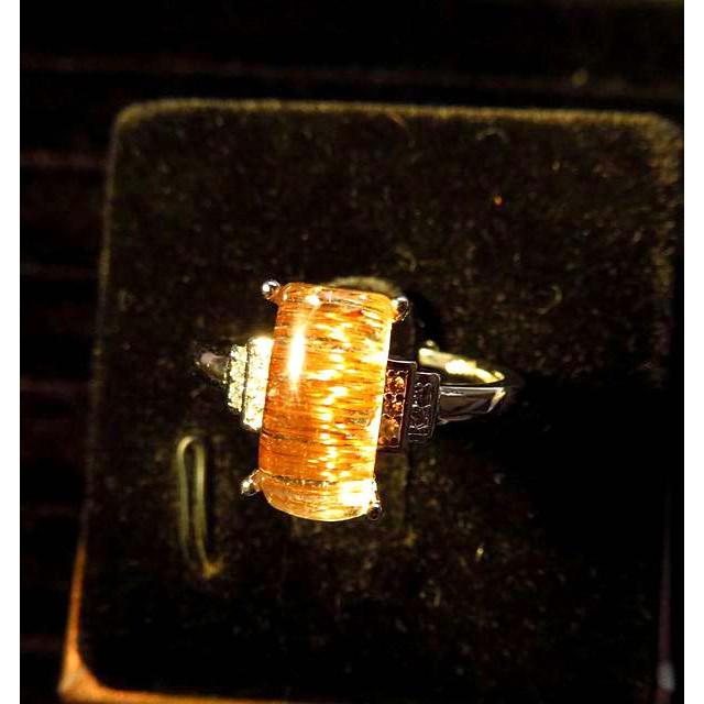 天然水晶絕美銅髮晶貓眼紅銅鈦鈦晶戒指順髮活圍活口內徑可調戒指11*6mm珠寶玉石寶石首飾飾品-細節圖2