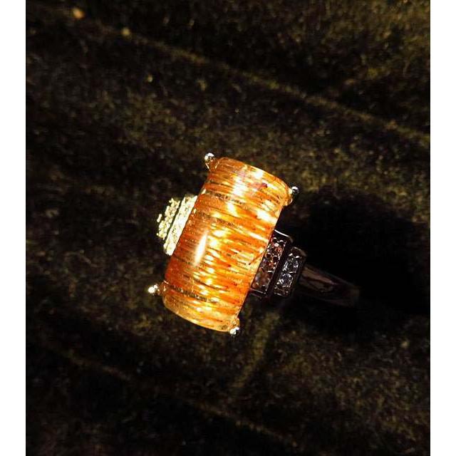 天然水晶絕美銅髮晶貓眼紅銅鈦鈦晶戒指順髮活圍活口內徑可調戒指11*6mm珠寶玉石寶石首飾飾品-細節圖3