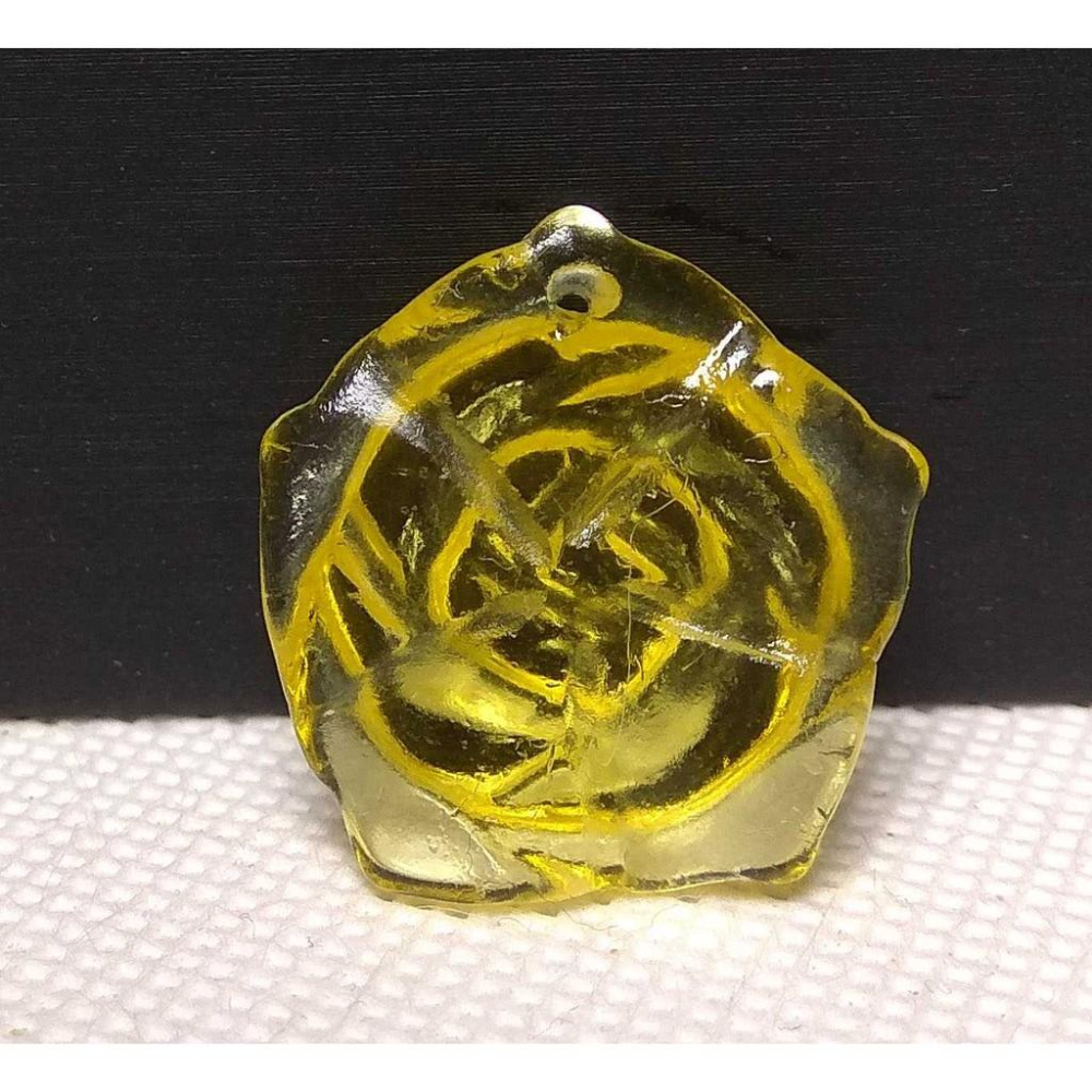 天然原石全淨體深黃水晶刻面玫瑰花吊墜項墜項鍊墜子掛件靚麗超級美旺運助事業-細節圖2