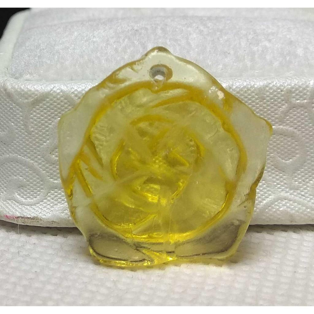 天然原石全淨體深黃水晶刻面玫瑰花吊墜項墜項鍊墜子掛件靚麗超級美旺運助事業-細節圖4