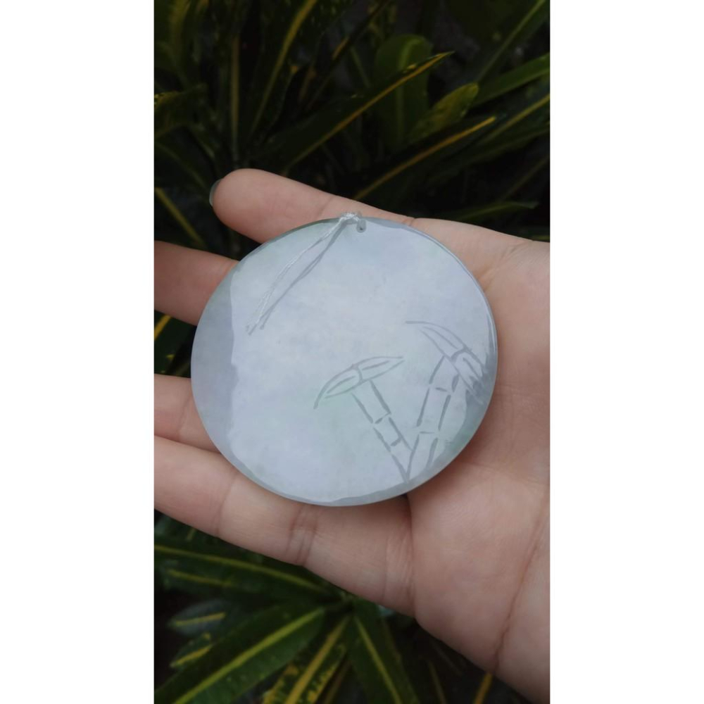 天然A貨翡翠春帶彩三彩緬甸玉冰糯種精雕雙鳳凰雙鳳呈祥掛件吊墬墬子項墬掛墬項鍊玉珮手把件玉器珠寶玉石首飾飾品-細節圖4