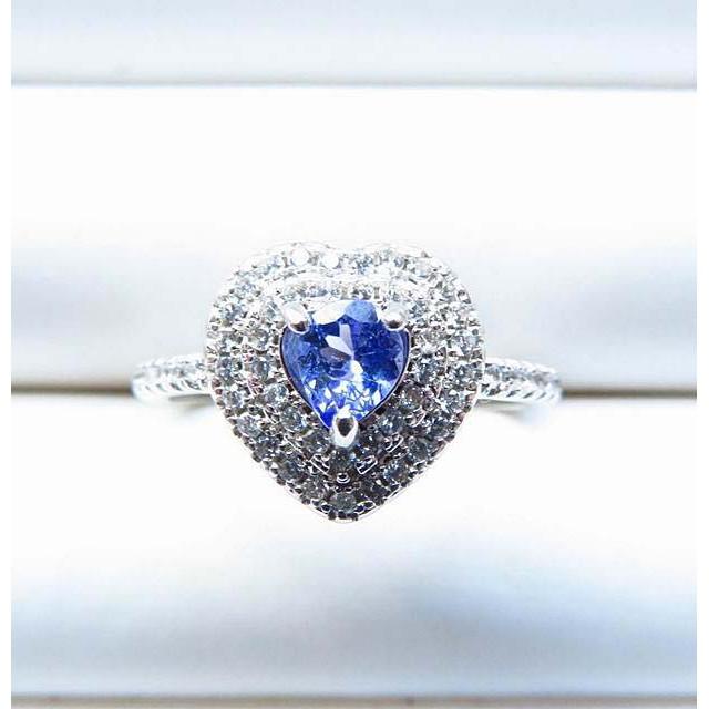 天然坦桑尼亞進口*天然坦桑石海洋之心AAA級6mm丹泉石純銀包邊戒指活圍活口戒子珠寶玉石首飾飾品特價出清款-細節圖2