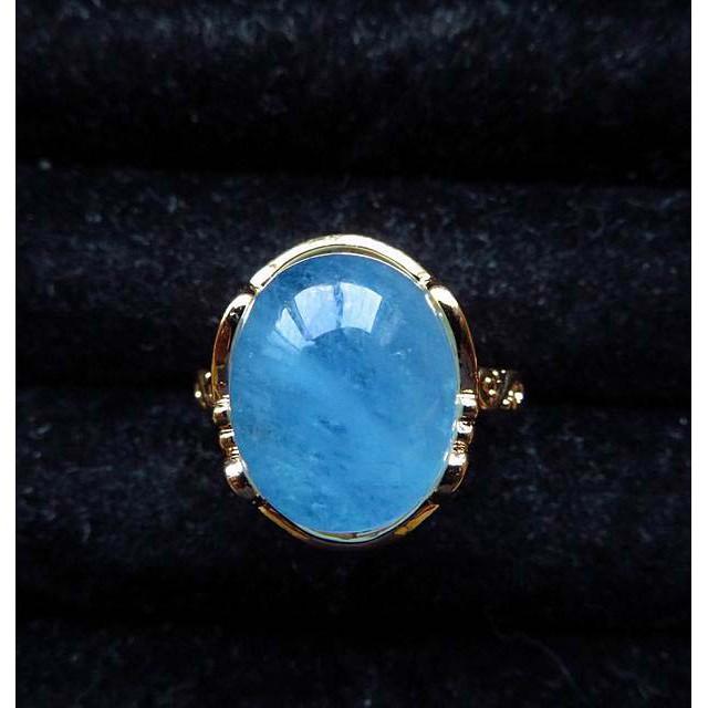 冰透珍藏款世界極美海藍寶戒指戒子男戒女戒活圍活口13*16mm招財旺財珠寶首飾彩色寶石首飾飾品寶石彩寶-細節圖2