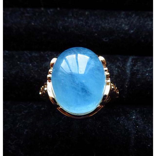 冰透珍藏款世界極美海藍寶戒指戒子男戒女戒活圍活口13*16mm招財旺財珠寶首飾彩色寶石首飾飾品寶石彩寶-細節圖3