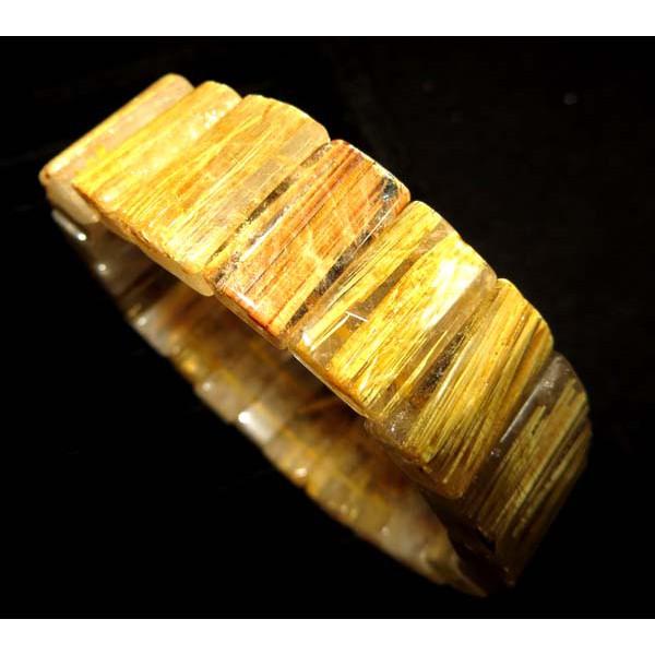 絕版收藏級清料直絲粗版絲鈦晶銅鈦晶板鈦手排手鍊手牌手串手鏈手環17mm/55.8g金光閃閃瑞氣千條珠寶首飾寶石飾品-細節圖3