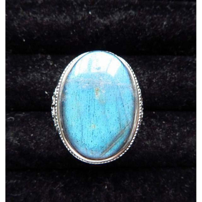 玻璃體藍光充足斯里蘭卡戀人之石藍月光石拉長石戒指活圍24mm內徑可調簡單大方女戒珠寶玉石寶石首飾