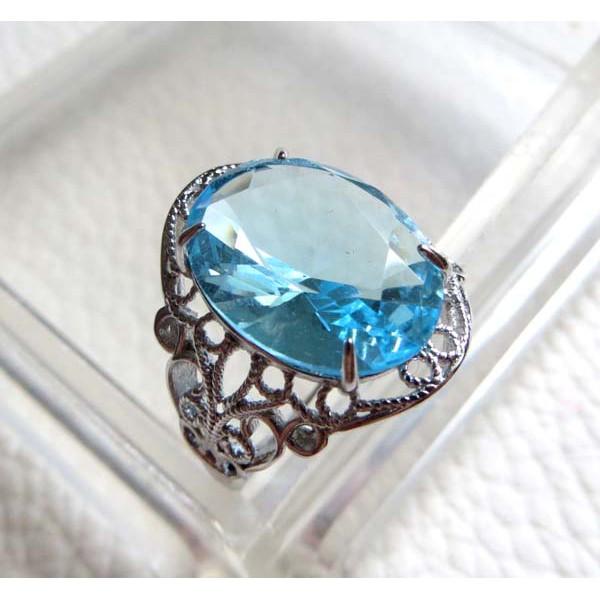 天然超深色大戒面倫敦藍超閃亮超好切工托帕石拓帕石Topaz戒指活圍活口珠寶彩色寶石首飾飾品寶石彩寶彩色寶石16*12mm-細節圖3