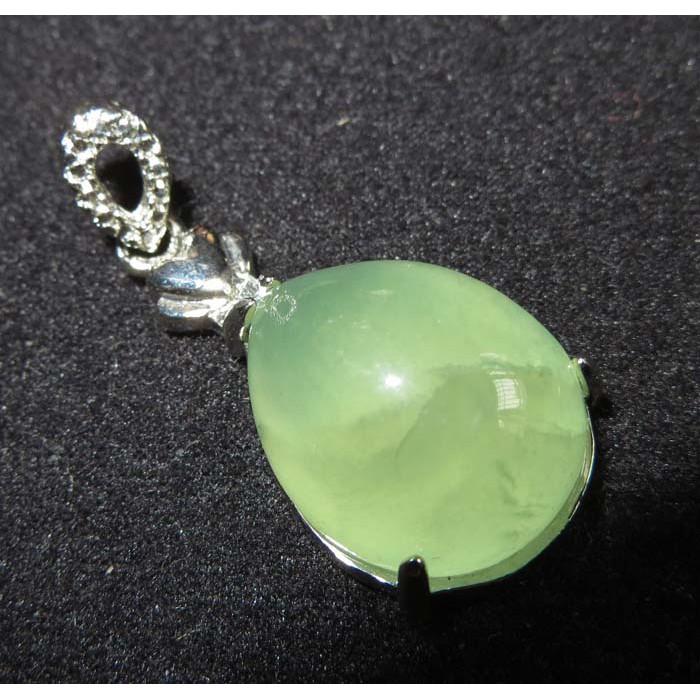 水晶彩色寶石上等冰透天然葡萄石向陽綠原石鑲嵌吊墜項墜墬子掛件項鍊玉佩掛墬925銀鑲嵌附銀鍊珠寶首飾飾品6.3g-細節圖3