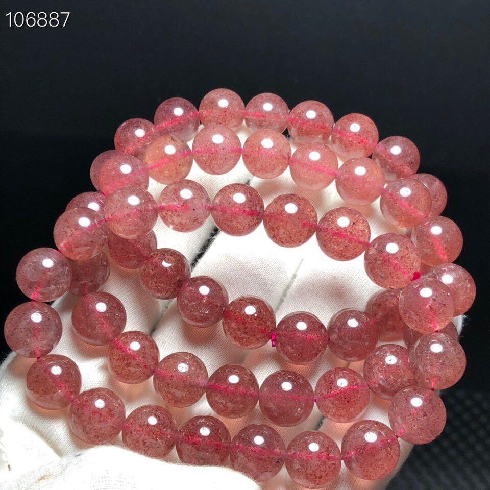 天然超美的鴿血紅紅草莓水晶單圈圓珠手鍊手鏈手串手珠手環10.5mm招人緣招桃花正緣姻緣珠寶玉石寶石首飾飾品採隨機出貨-細節圖2
